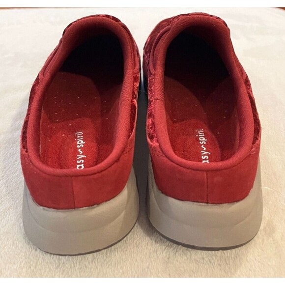 Easy Spirit size 7.5 Traveltime 567 Womens Burgundy Red Velvet Slip on Mule NEW - Picture 8 of 11